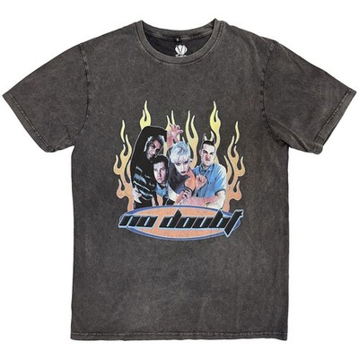 No Doubt Retro Band Logo Stone Wash T Shirt