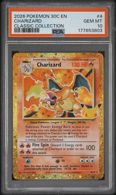 PSA 10 CHARIZARD  POKEMON 30TH CELEBRATION CLASSIC COLLECTION 4/102