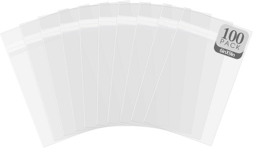 Golden State Art, 100 Pack Clear Bags for Mats, Pictures, 6 x 9,