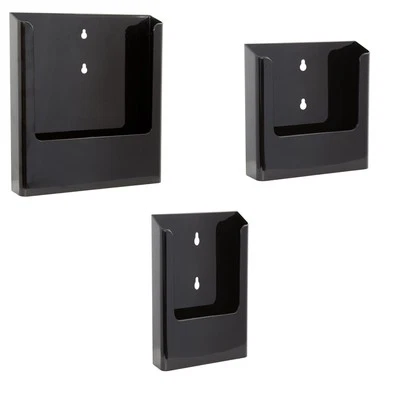 1,5,10 Stück Wand - Prospekthalter schwarz, DIN Lang, A5, A4, Prospektständer - Bild 1 von 3