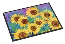 Caroline's Treasures Sunflowers & Purple 24x36" Outdoor Doormat IBD0247JMAT
