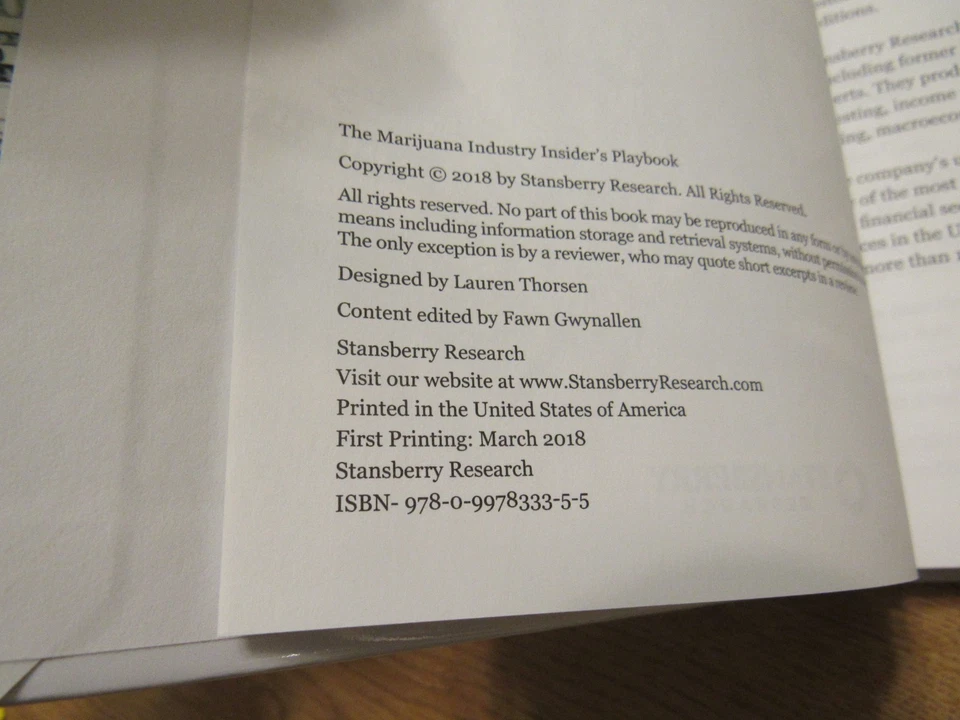 The Marijuana Industry: Insider's Playbook, Hardcover, 2018, Stansberry Research - Image 3 of 4