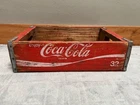 Vintage Vintage Coca-Cola Beverage Case Red Wooden Advertising Crate 1970s