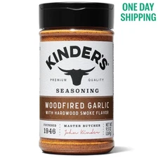 Kinder's Woodfired Garlic Seasoning 9.5 oz Smoked Flavor Gourmet Blend