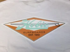 HOBIE SURFBOARDS 7.5 OZ 100% COTTON CLASSIC THICK TIGHT NECK S/ SLEEVE T-SHIRT