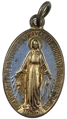 Vintage Catholic Miraculous Mary Blue Enamel Religious Medal | eBay.de
