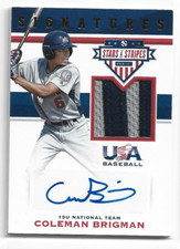 2017 USA Baseball Stars & Stripes Material Prime Coleman Brigman Auto 16/25