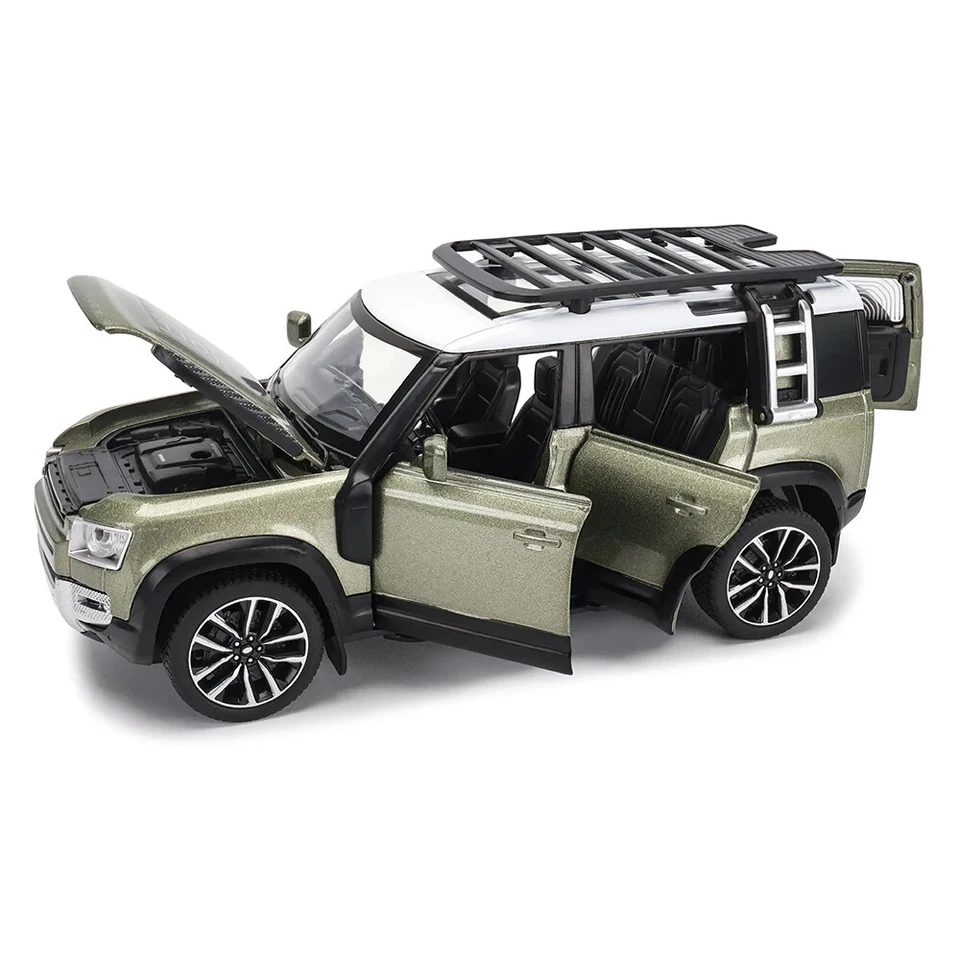 1: 32 Land Rover Defender 110 alloy car model diecast toy vehicle sound light - Image 4 of 4