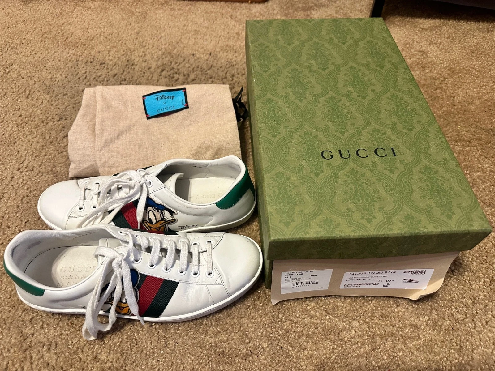 Baskets en cuir homme Gucci x Disney Donald Duck Ace