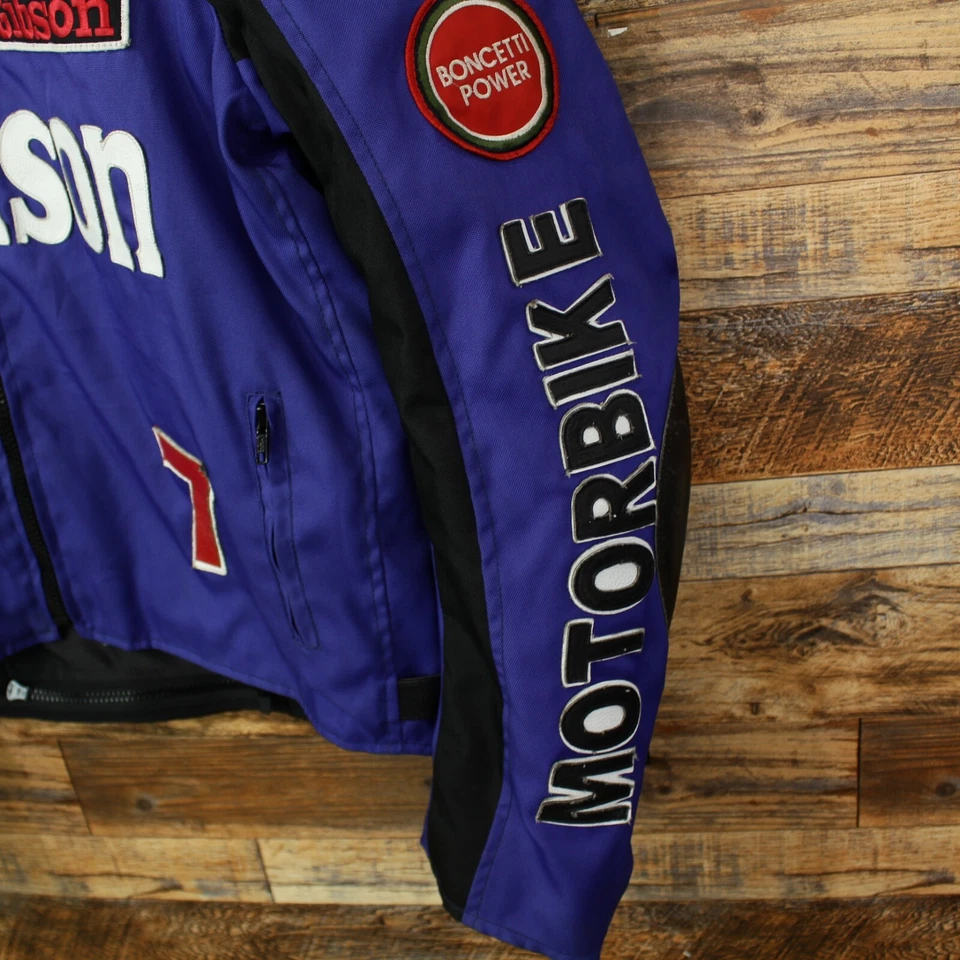 Chaqueta De Colección Harrison Moto Racing Nylon/Cuero Talla 3XL Moto Cremallera Completa Foto 4 de 4