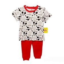 Disney Mickey Mouse Boys Pant Set-2T-Red-Black-White