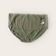 Lane Bryant Cacique Cotton High Leg Brief Panty 22/24 Green Palm Tree 0309