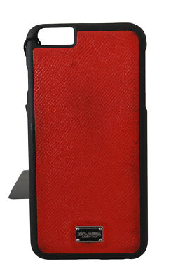 DOLCE & GABBANA Phone Case Cover Red Leather DG Logo iPhone 6 Plus RRP $300