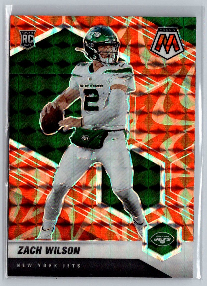 2021 Panini Mosaic #302 Zach Wilson Prizm Reactive Orange | eBay
