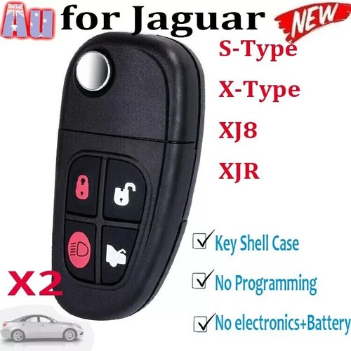 2X Smart Remote Car Key Shell Fob Suits for Jaguar S-Type X-Type XJ8 XJR 4Button