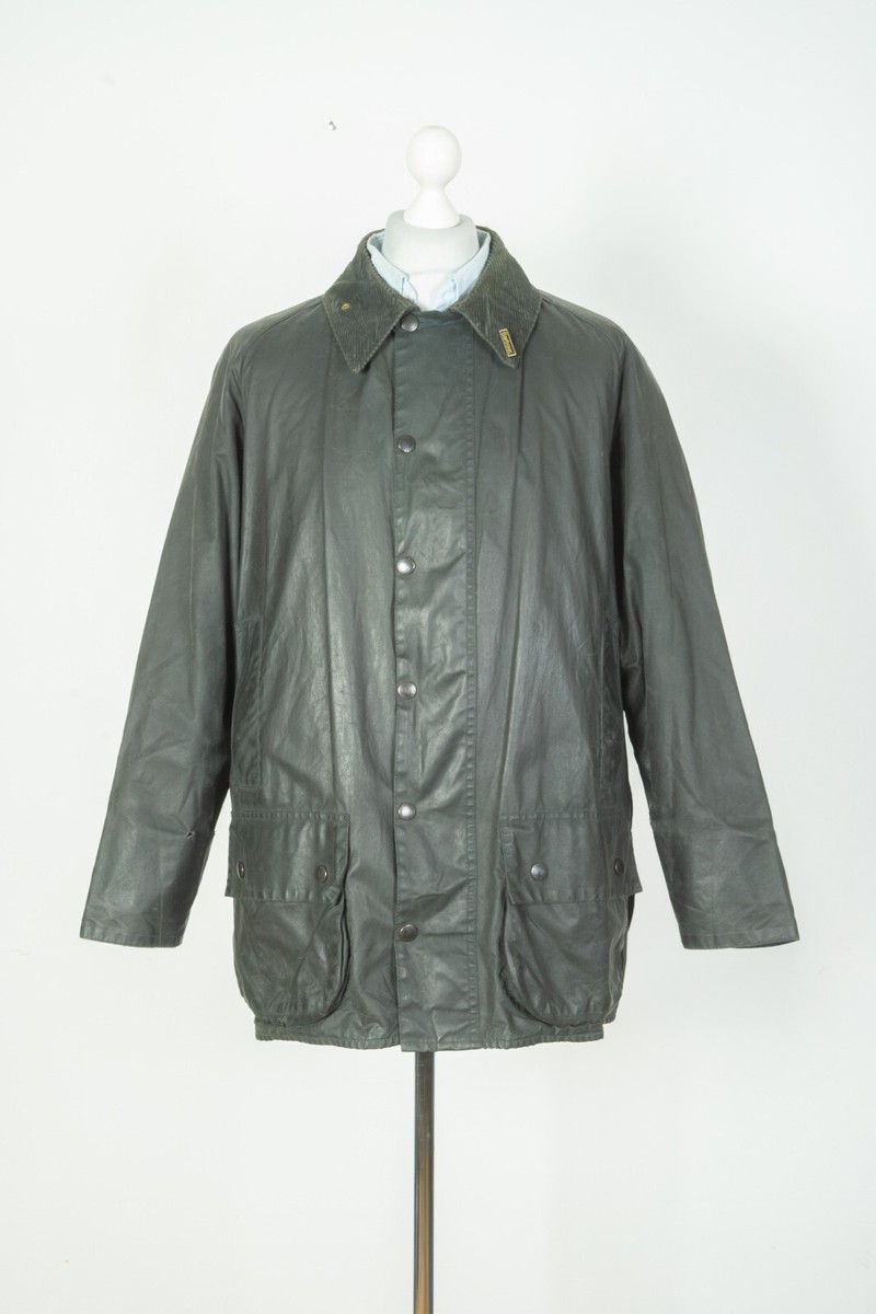Mens Vintage Barbour Beaufort Wax Cotton Navy Black Jacket