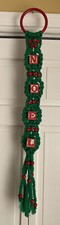 Vintage Macrame NOEL Christmas Wall Hanging Decor Handmade Retro Door Hanger