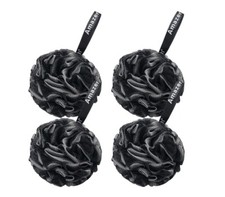4 Amazerbath Loofah Sponge 75G/Piece, Exfoliating Bath Sponge Body Scrubber- Blk