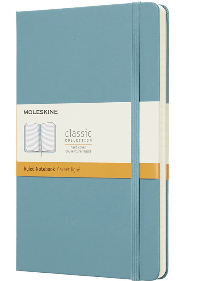 Authentic Moleskine Ruled Notebook Large 21 X13cm Hard Cover Reef Blue. New$seal