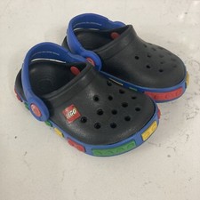 Crocs Classic Legos Black Slip On Clogs Baby Toddler Size C 4/5