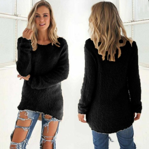 Para mujeres Cálido Suelto Jersey Vestido Pullover Prendas para el torso Suéter Informal Invierno Manga Larga - Imagen 13 de 24