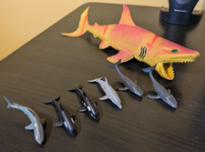 Multi-Colored Shark + Mini Orca Whale (2), Humpback Whale (2), Dolphin, Shark