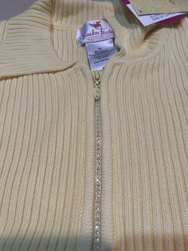 Quacker Factory Rhinestone Short Sleeve Sweater - XL - Yellow - New With Tags - Picture 4 of 6