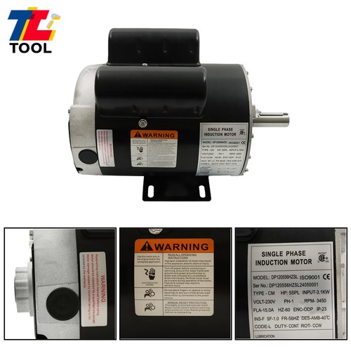 5HP 56HZ SPL Air Compressor Motor 3450 RPM Single Phase Electric Motor 230V 7/8" - Picture 15 of 16