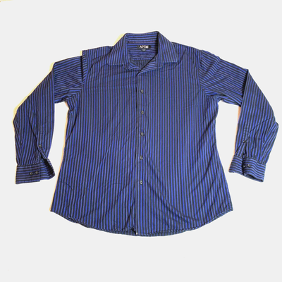 blue striped button up