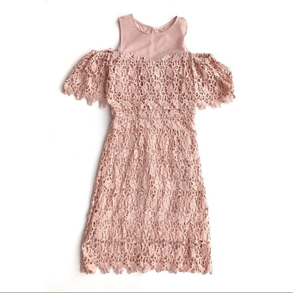 J.O.A. Blush pink lace cold shoulder dress NWOT S eBay