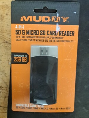 Muddy 4-In-1 SD & Micro SD Card Reader, Use on Smartphone or Tablet