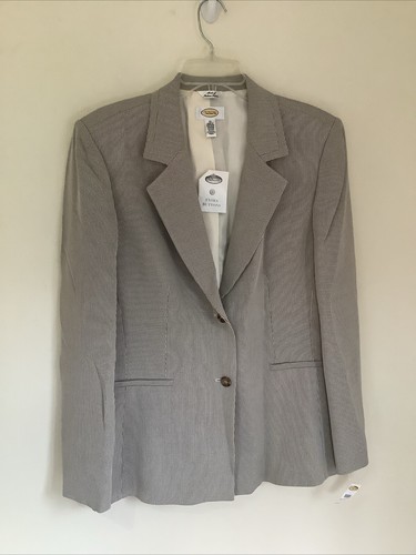 Talbots 14 Italian Fabric Wool Blend Striped Preppy Career Blazer New - 第 1/10 張圖片
