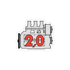 67-76 Porsche 911 914-6 Flat Six Engine Red 2.0L Rear Window Decal Sticker