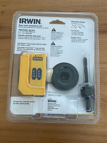 New Irwin Door Lock Installation Kit for Wood Doors 2-3/8" 2-3/4" 4935186 - Picture 2 of 6