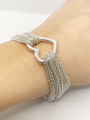 Tiffany & Co. Sterling Silver Open Heart & Multistrand