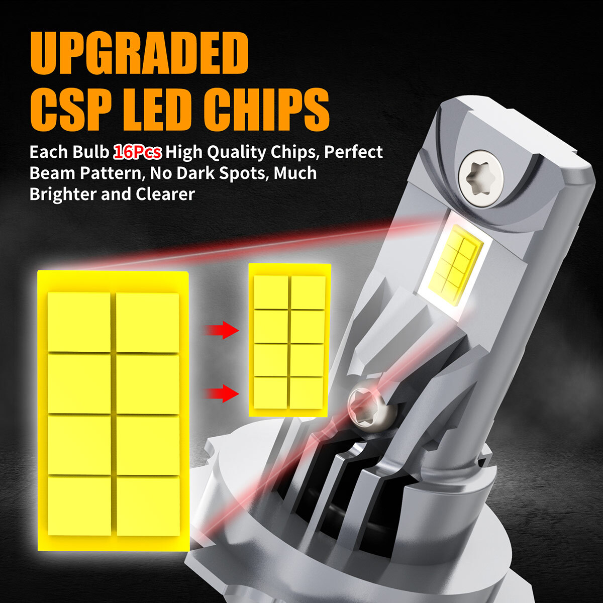 H7 LED Headlight Bulb Kit High Low Beam 120W 26000LM Super Bright 3000K H7 LED Headlight Bulb Kit High Low Beam 120W 26000LM Super Bright 3000K