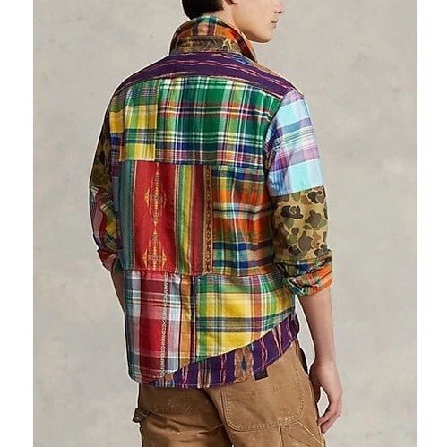 £349 Ralph Lauren Patchwork Camo Aztec Shirt Sportsman Guide rrl Southwestern M - Picture 10 of 15