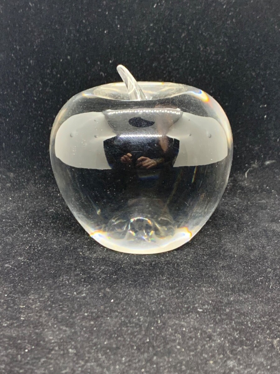 TIFFANY & CO Crystal Apple Paperweight - Clear - Signed | eBay