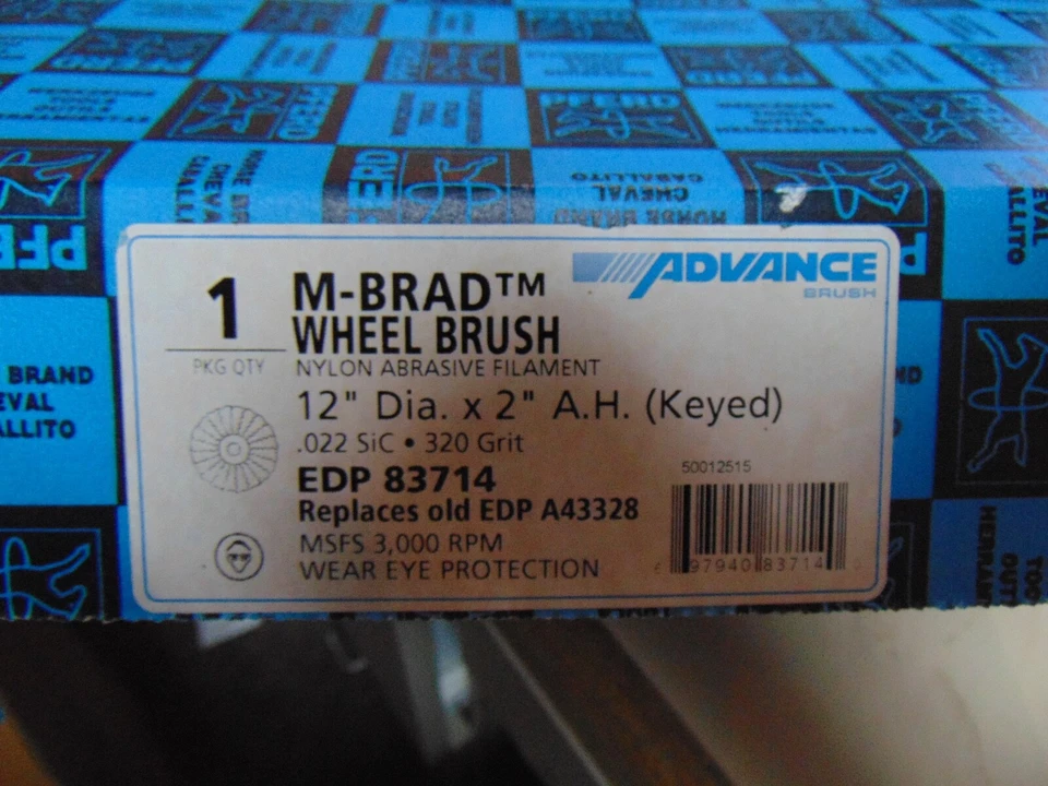 Horse M-brad Nylon Wheel Brush 12" x 2" keyed AH .022 soc 320 grano 83714 Foto 2 de 2