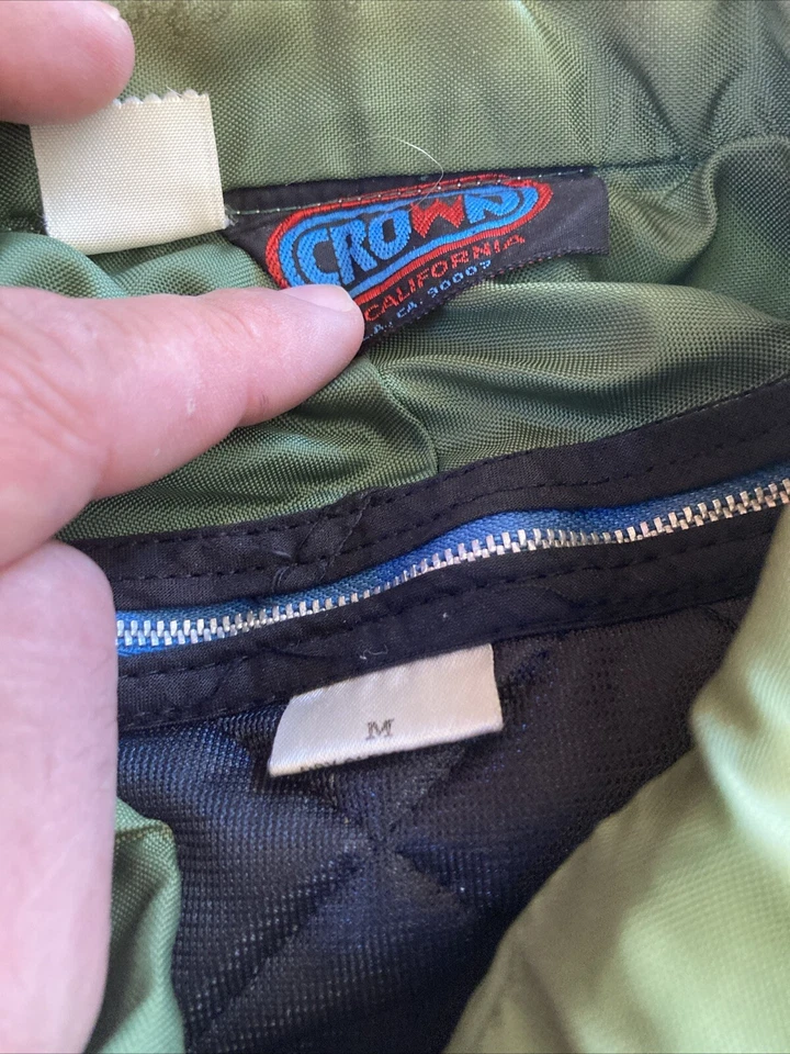 Chaqueta Quaker State Champion Shell Para Hombre M Verde Carreras Corona Rayas al Aceite Años 70 Foto 4 de 4