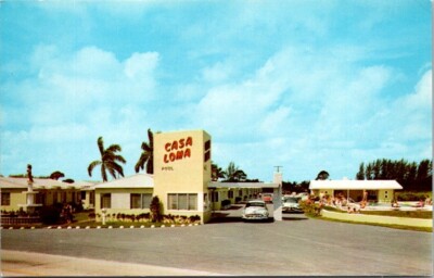 Vintage Postcard Casa Loma Motel Biscayne Blvd. Hallandale Florida FL       7012