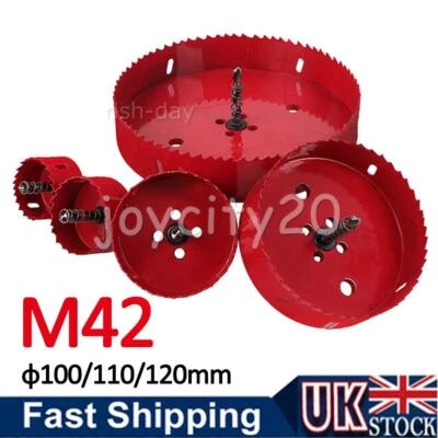 JOYCITY20 Hole Saw 100mm-120 mm Drill Bit M42 HSS Arbor Pilot Hole Saw Metal Wood Plastic