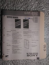 Sony srf-202 bc-301 service manual original repair book stereo fm radio walkman