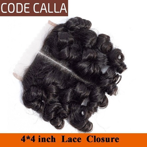 Code Calla federndes lockiges Haar 4*4 Spitzenverschluss malaysisch lockig Mittelteil - Bild 7 von 11