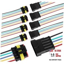 5 Pin Waterproof Wire Connector - 18AWG 10cm Male  Female - 5 Pack