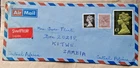 GREAT BRITAIN 1985 SWINDON STATION SWIFTAIR COVER WITH MACHIN STAMPS TO ZAMBIA