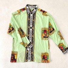 GIANNI VERSACE Versus Indian Print Baroque Cotton Shirt Long Sleeve Vintage