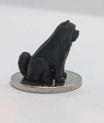 Chow Chow Hund Skulptur Miniatur, 2 cm, Kunststoff, 3D Druck Hund, Tortenaufleger