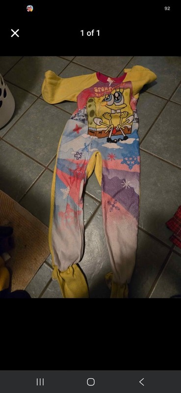 Girls 7/8 Sponge bob zip up feeted pj