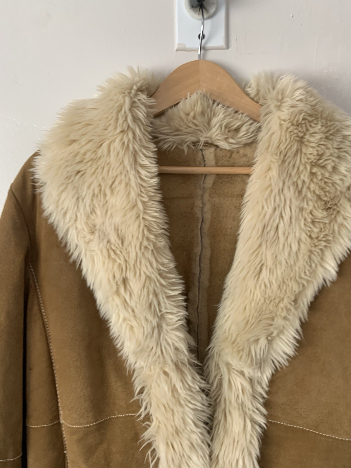 Penny Lane Wilsons Leather Coat Womens  Large Tan Suede Faux Fur Jacket VTG Y2K image 2